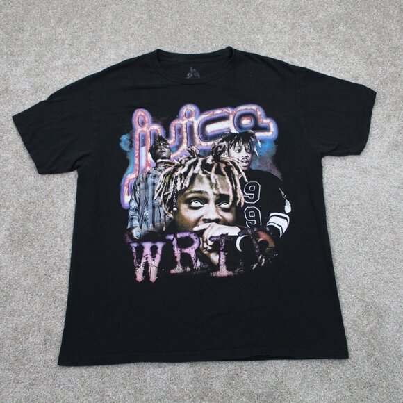 Juice Wrld 999 Shirt Mens Large Black Graphic 100% Cotton Short Sleeve Pullover - Picture 1 of 10